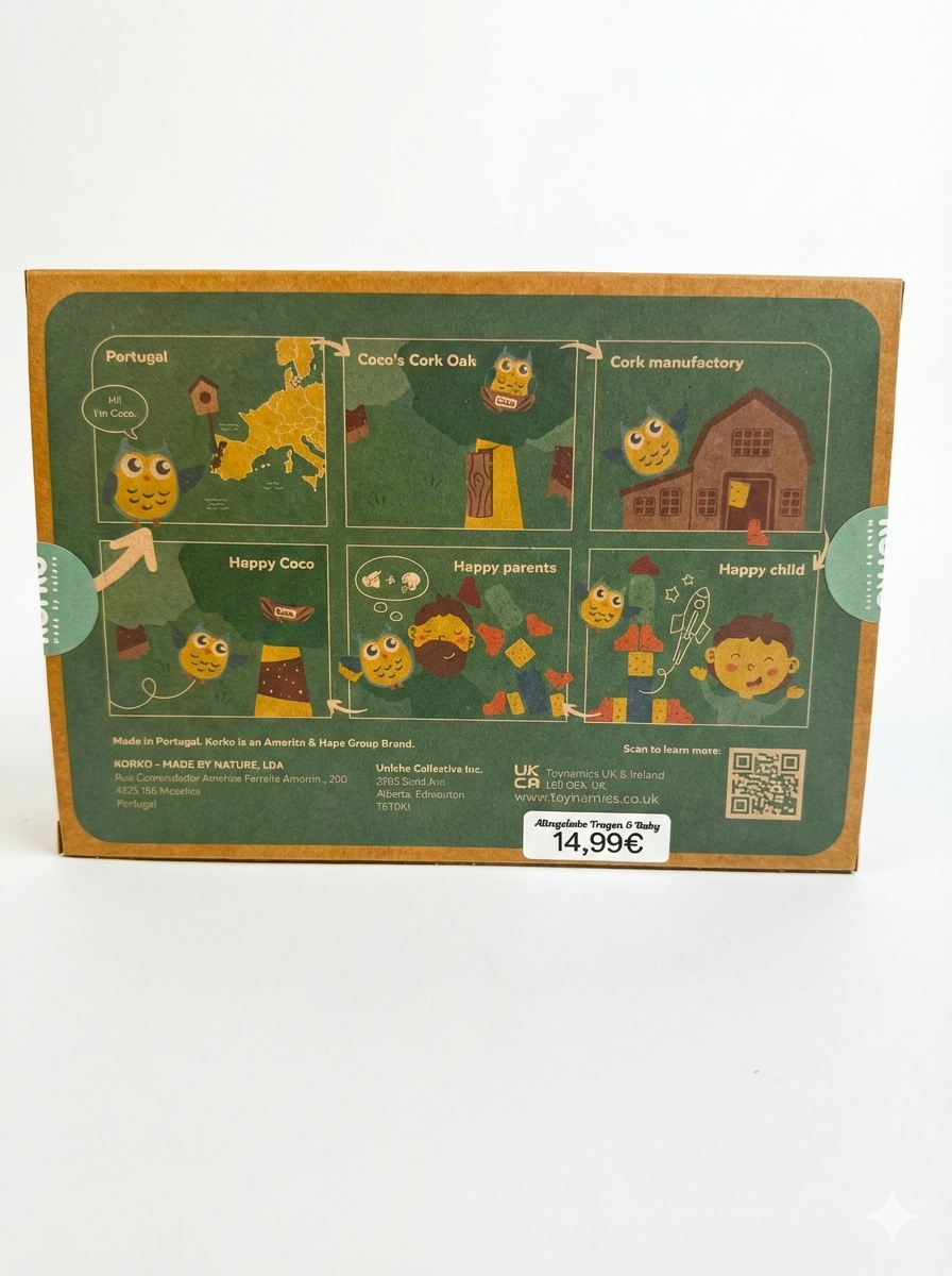Der ideale Einstieg für kleine Baumeister! 20 griffige Bausteine aus Naturkork, die sich kinderleicht stapeln lassen und beim Umfallen flüsterleise sind.