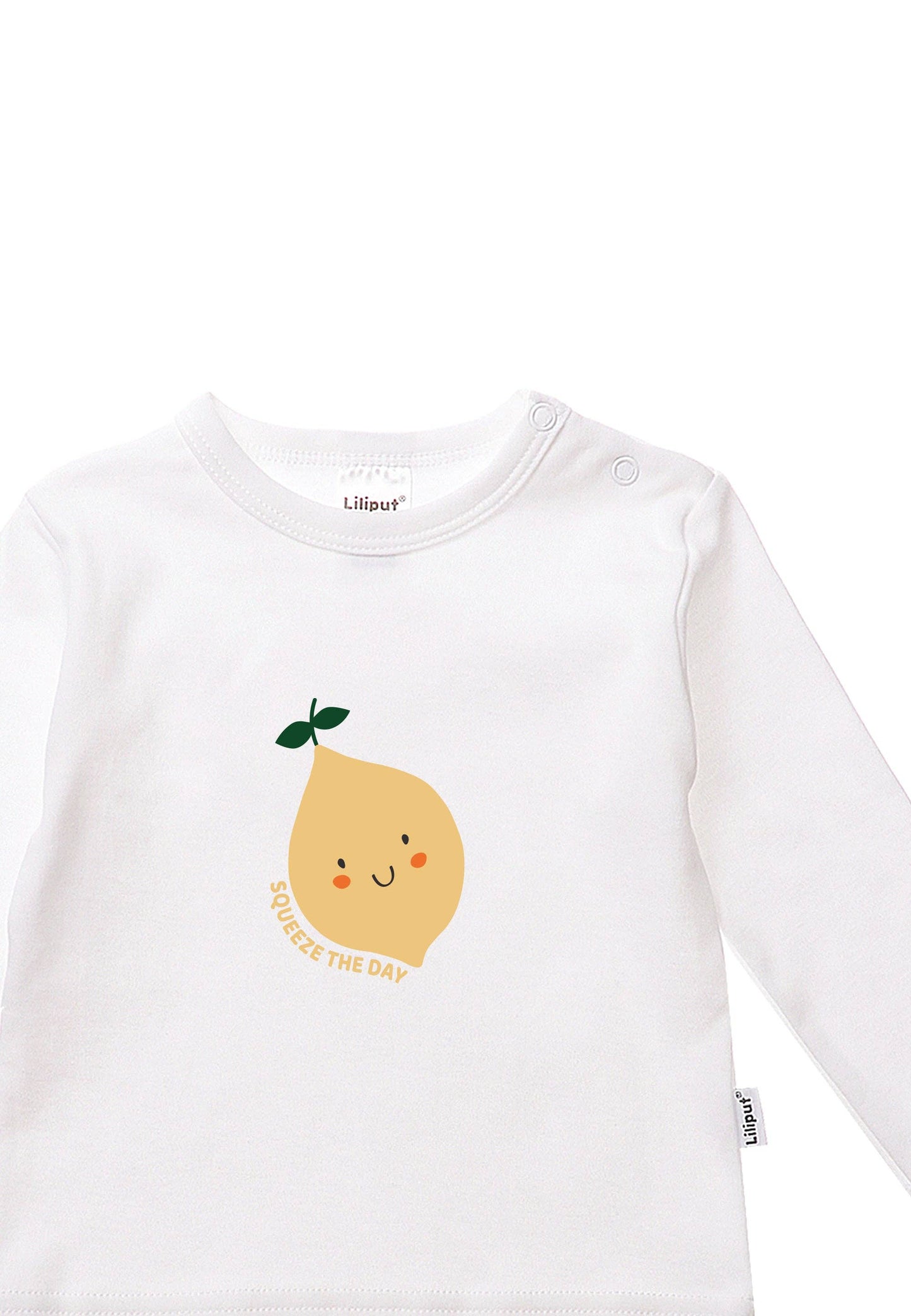 Liliput 2er-Pack Langarmshirts mit Zitronen-Print – weiß & gelb, 100% Baumwolle, weich & atmungsaktiv. Mit Druckknöpfen. Größen 62/68–86/92. Jetzt entdecken!