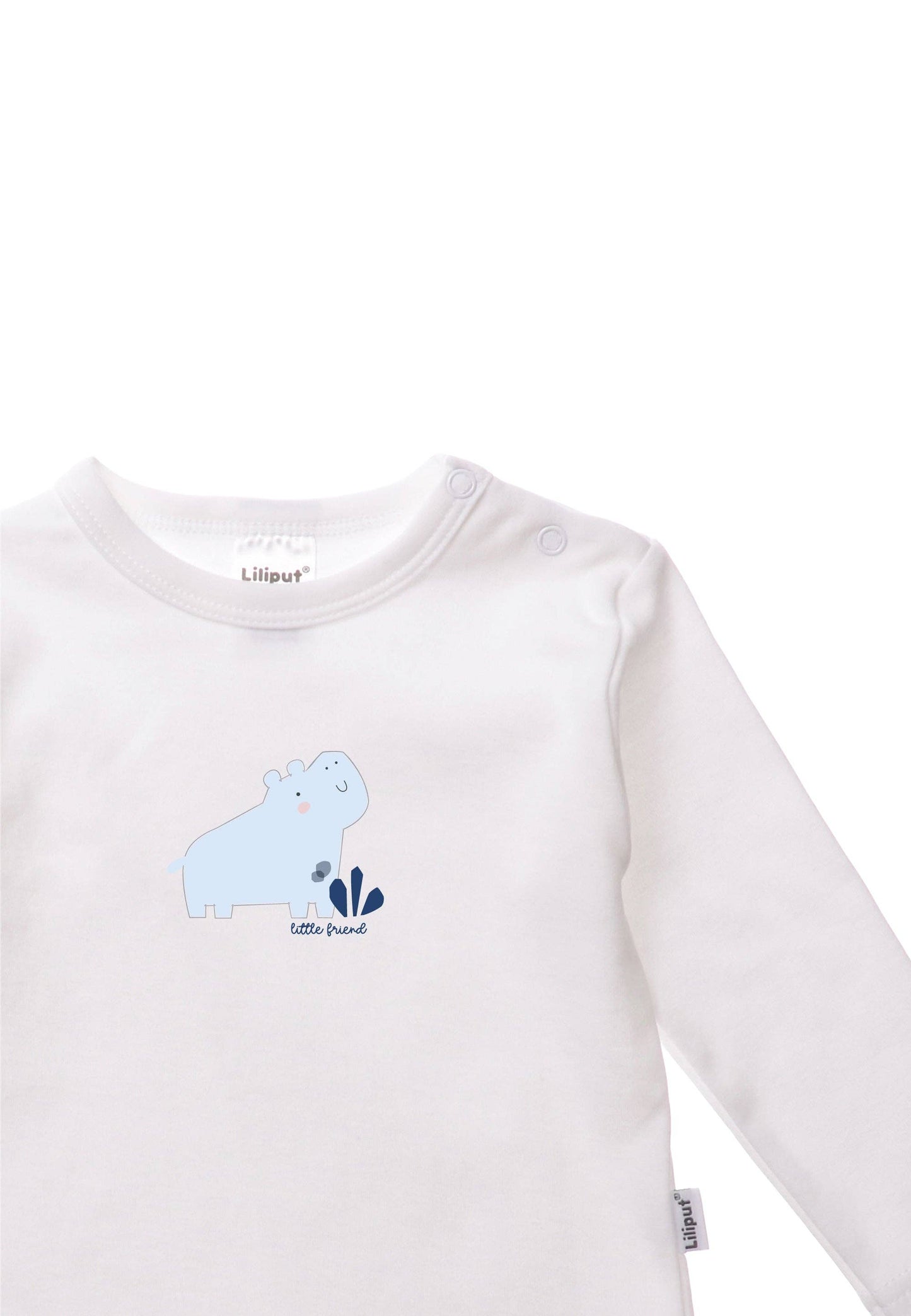 Liliput 2er-Pack Langarmshirts mit Anker-Print – weiß & grau-melange, 100% Baumwolle, weich & atmungsaktiv. Perfekter Allrounder. Größen 62/68–86/92.