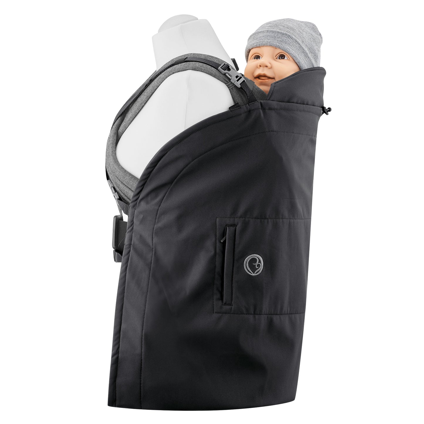 Der Bestseller für kalte Tage! Das wetterfeste Softshell-Cover mit kuscheligem Fleece-Futter passt universell über jede Babytrage und hält mollig warm.