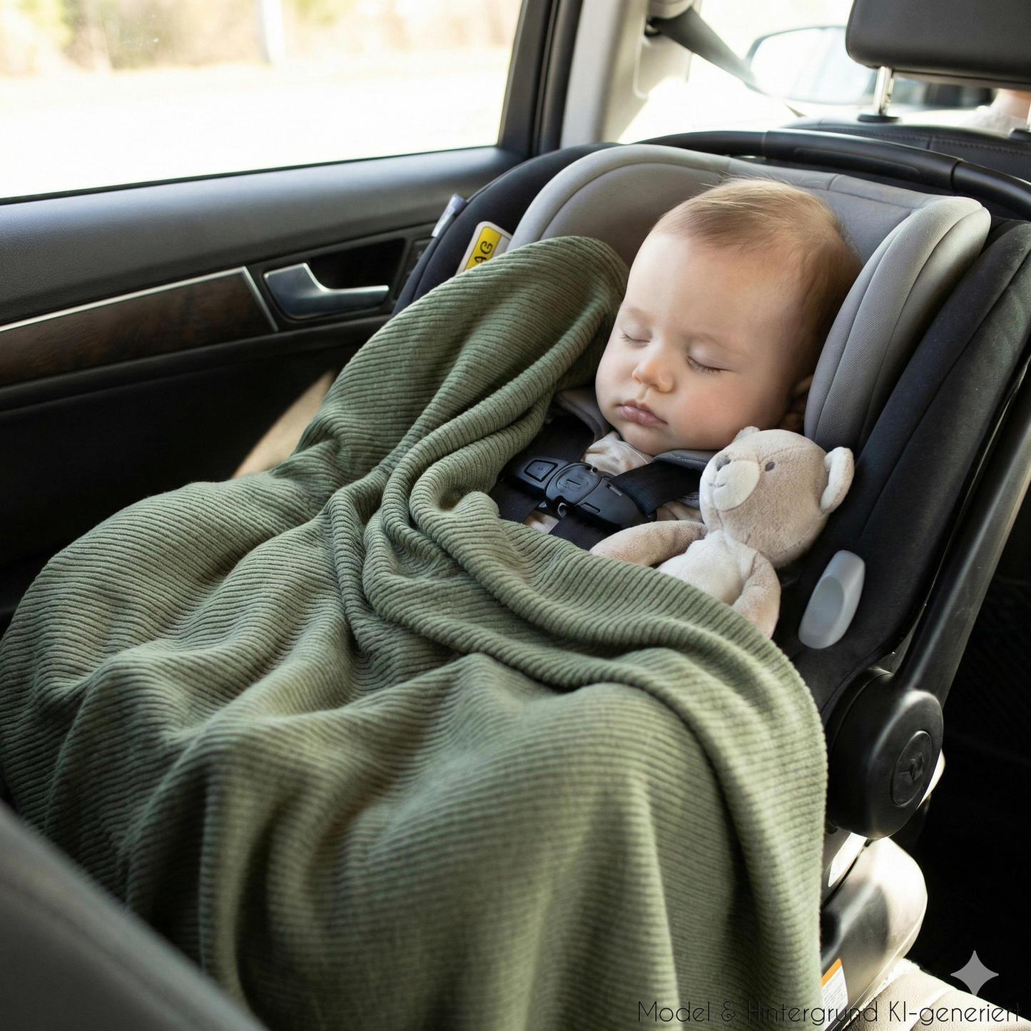 Die sichere Alternative zur dicken Jacke im Auto! Die kuschelige Einschlagdecke aus 100% Merinowolle hält in der Babyschale und im Kinderwagen wunderbar warm.