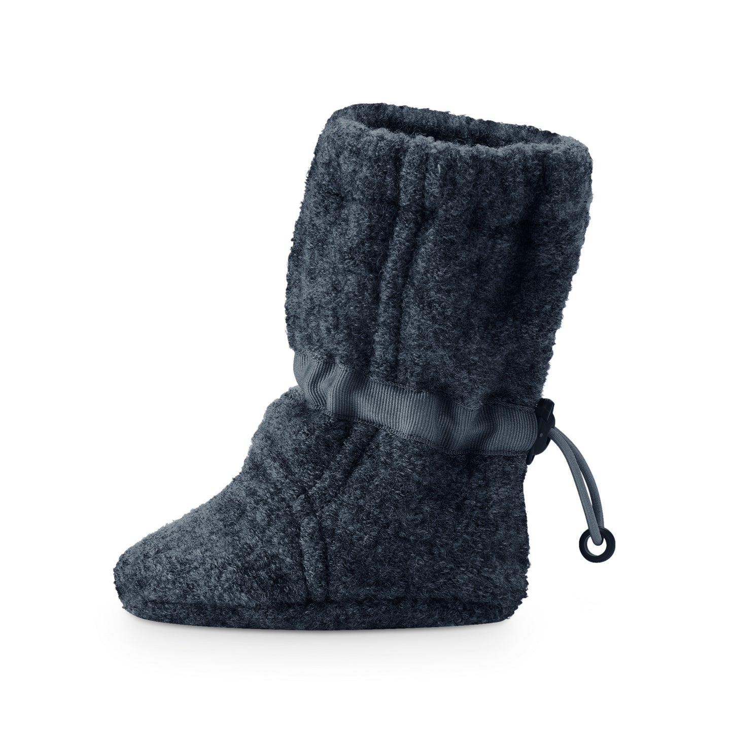 Nie mehr kalte Füße! Die kuscheligen Babyschuhe aus 100% temperaturregulierendem Wollwalk mit Klettverschluss halten kleine Zehen mollig warm.