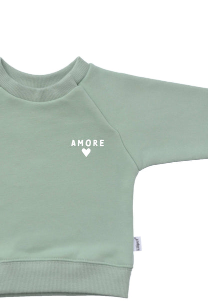 2tlg. Set mit Sweatshirt "amore" und Leggings