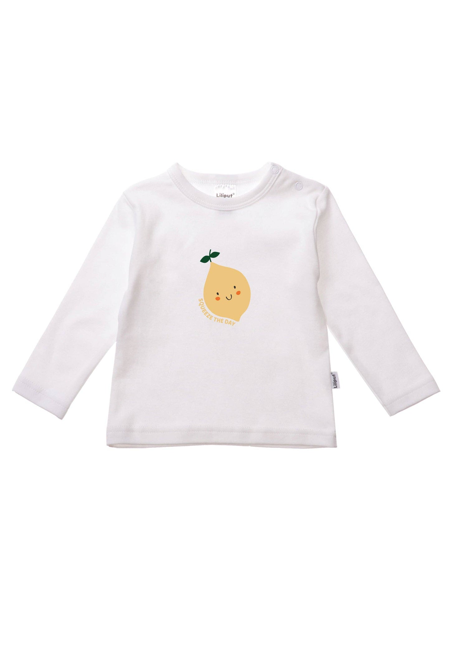Liliput 2er-Pack Langarmshirts mit Zitronen-Print – weiß & gelb, 100% Baumwolle, weich & atmungsaktiv. Mit Druckknöpfen. Größen 62/68–86/92. Jetzt entdecken!