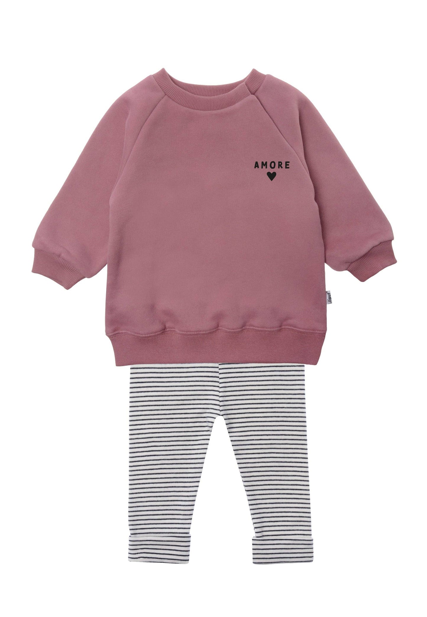 Ein Outfit zum Verlieben! Das weiche, 2-teilige Set aus kuscheligem ""amore"" Sweatshirt und bequemer Leggings macht jeden Kita-Tag mit.
