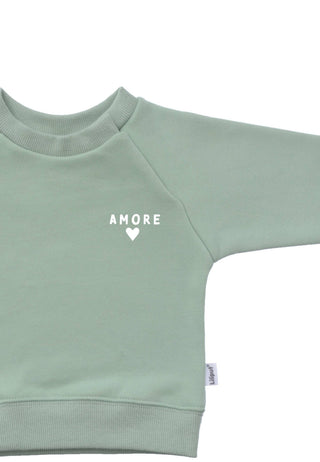 Ein Outfit zum Verlieben! Das weiche, 2-teilige Set aus kuscheligem ""amore"" Sweatshirt und bequemer Leggings macht jeden Kita-Tag mit.