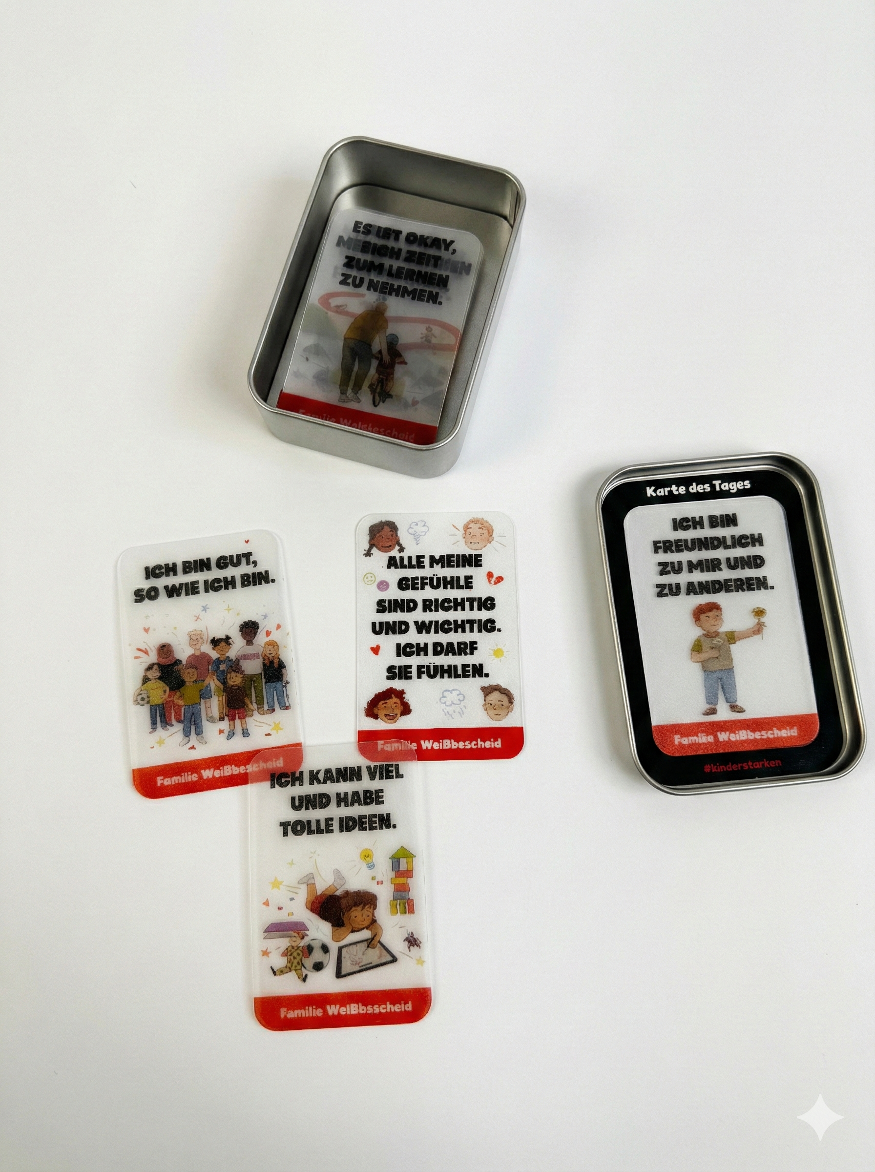Glaub an dich! 20 transparente und wasserfeste Affirmationskarten für mehr Selbstvertrauen und mentale Stärke im Kinderzimmer. Inklusive Holzaufsteller.