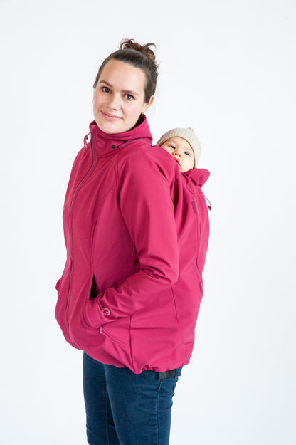 Der bewährte Klassiker! Die wetterfeste 4-in-1 Softshell-Jacke mit bequemer Passform inkl. Schwangerschafts- und Babyeinsatz (fürs Bauch- und Rückentragen).