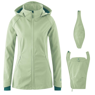 Der bewährte Klassiker! Die wetterfeste 4-in-1 Softshell-Jacke mit bequemer Passform inkl. Schwangerschafts- und Babyeinsatz (fürs Bauch- und Rückentragen).