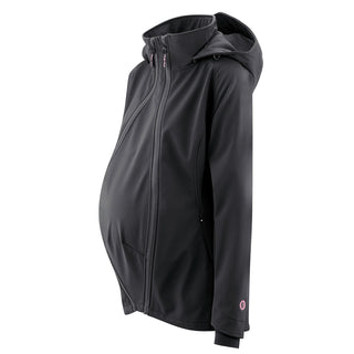 Der bewährte Klassiker! Die wetterfeste 4-in-1 Softshell-Jacke mit bequemer Passform inkl. Schwangerschafts- und Babyeinsatz (fürs Bauch- und Rückentragen).