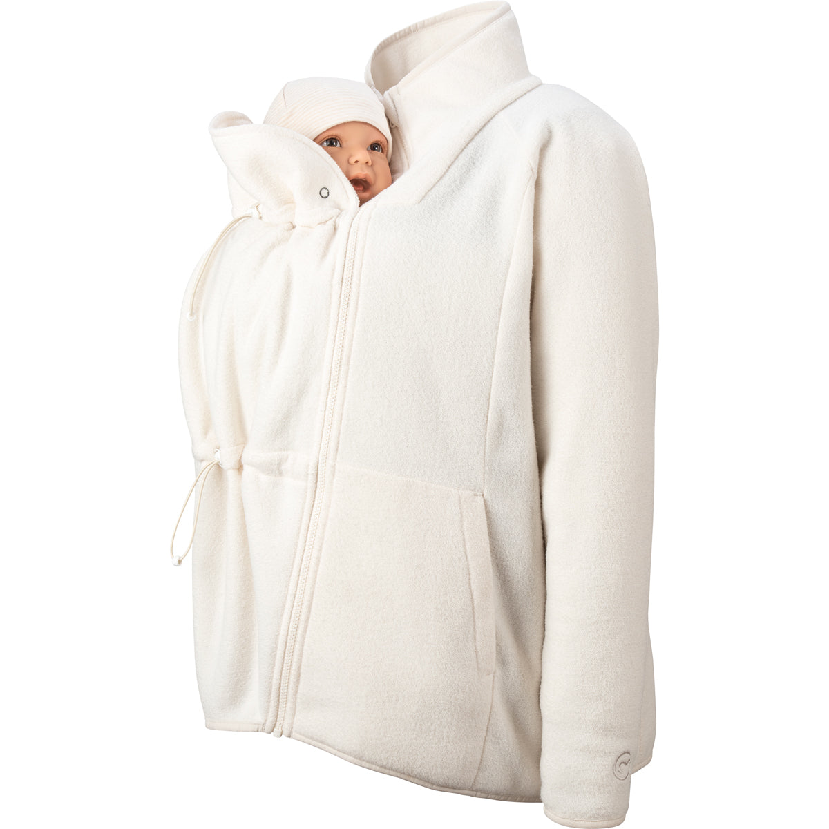 Die kuscheligste Schicht für die Übergangszeit! Die weiche 4-in-1 Fleece-Jacke schützt dich und dein Baby vor kühlem Wind und ist ideal als Unterziehjacke.