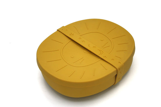 Die Brotdose, die alles mitmacht! 100% lebensmittelechtes Silikon, absolut unzerbrechlich, spülmaschinenfest und mit Deckel, der als Teller dient.