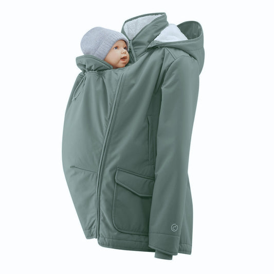 Eine für alles! Die wetterfeste 4-in-1 Softshell-Tragejacke für Schwangerschaft, Babytragen (Bauch & Rücken) und als schicke Solo-Jacke für Mamas.