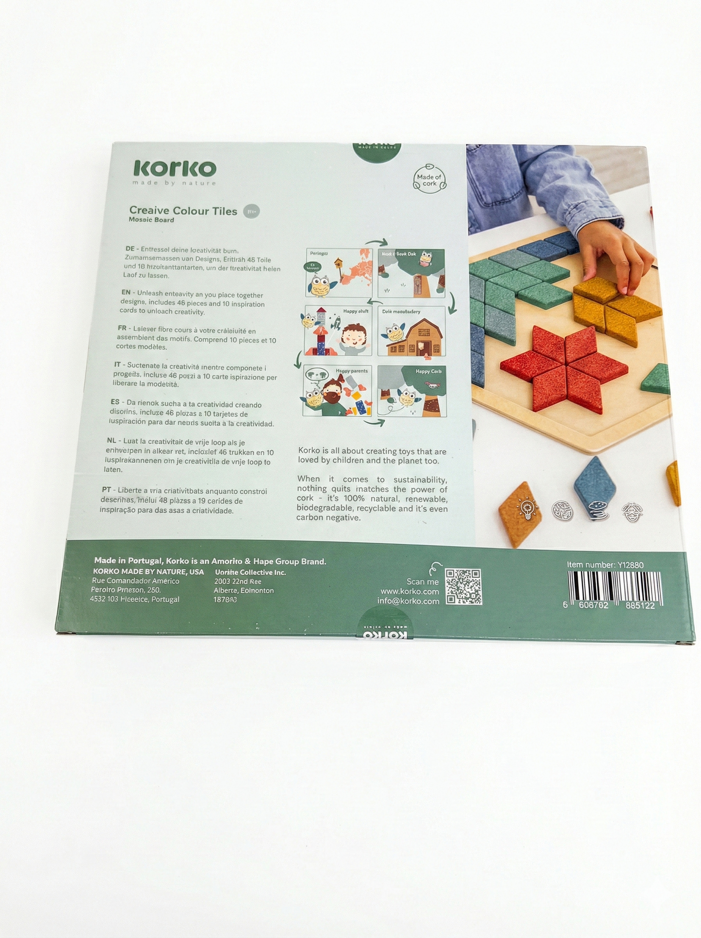 Mosaik-Kunst für kleine Hände! 48 bunte Kork-Rauten mit Vorlagen fördern spielerisch Konzentration, Mustererkennung und Symmetrieverständnis.