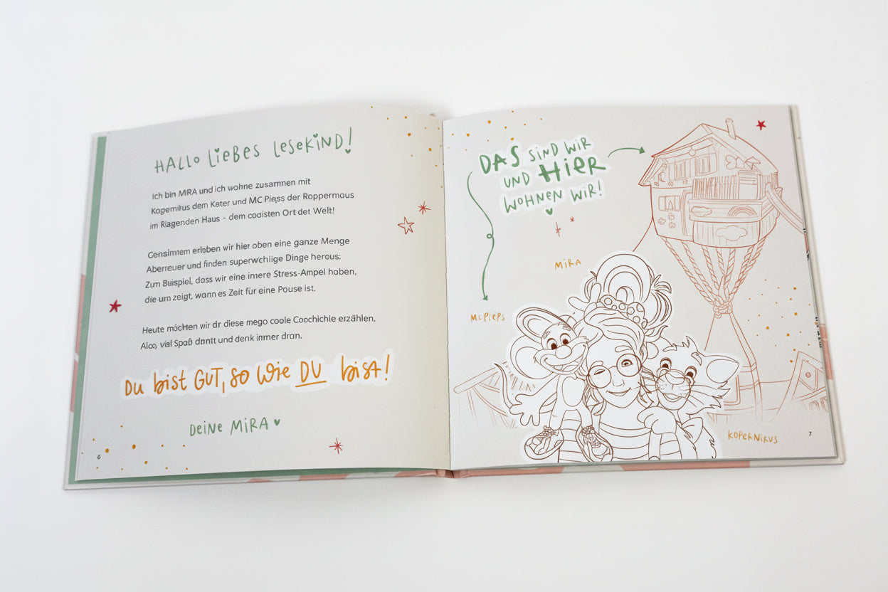 Gemeinsam durch den Gefühlssturm! Dieses liebevolle Buch von MiRA & das fliegende Haus hilft Kindern und Eltern spielerisch, Stress und starke Emotionen zu regulieren.