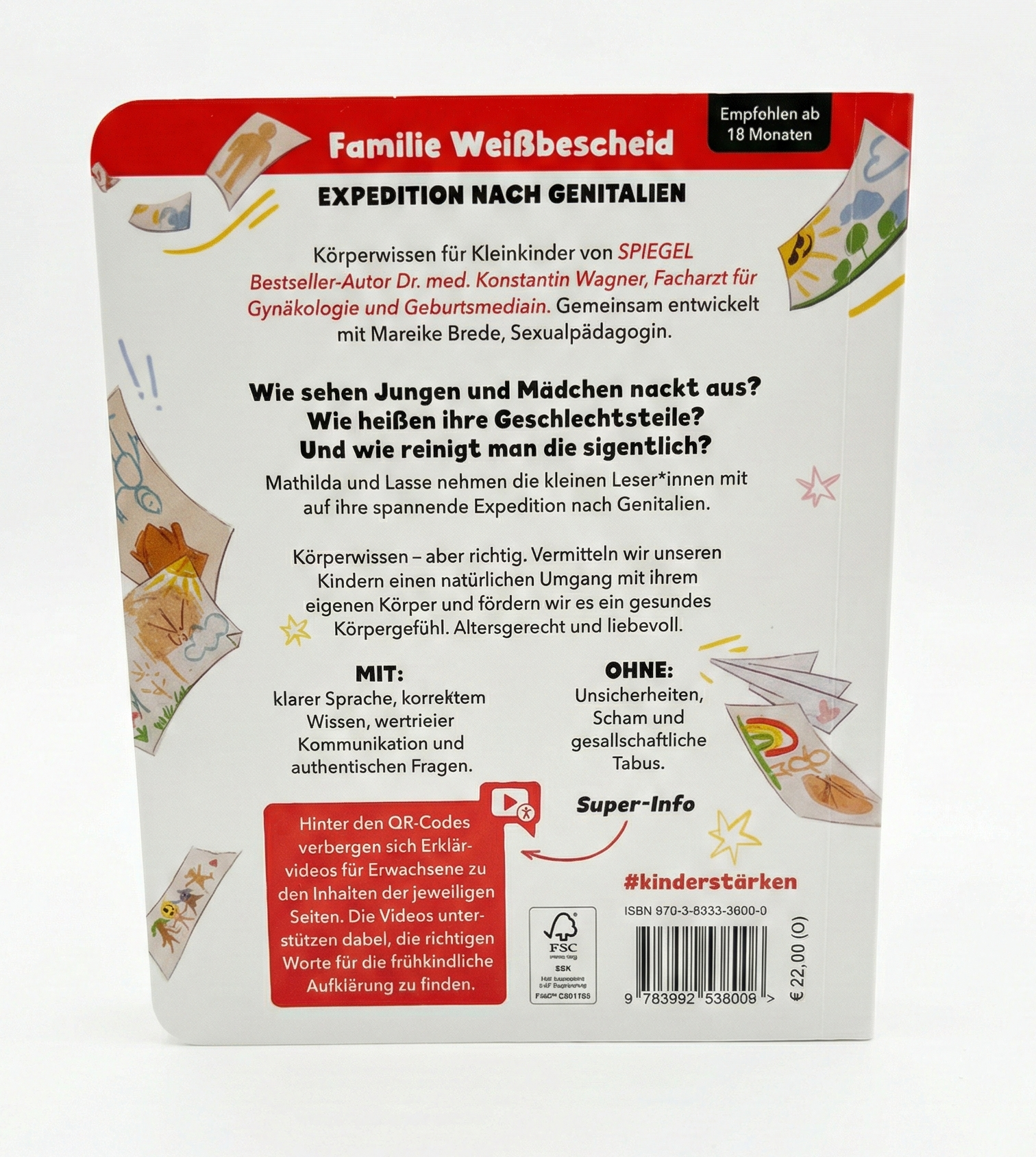 Frühkindliche Aufklärung ganz natürlich. Das Pappenbuch für Kleinkinder fördert einen unverkrampften Umgang mit dem eigenen Körper und benennt Körperteile korrekt.