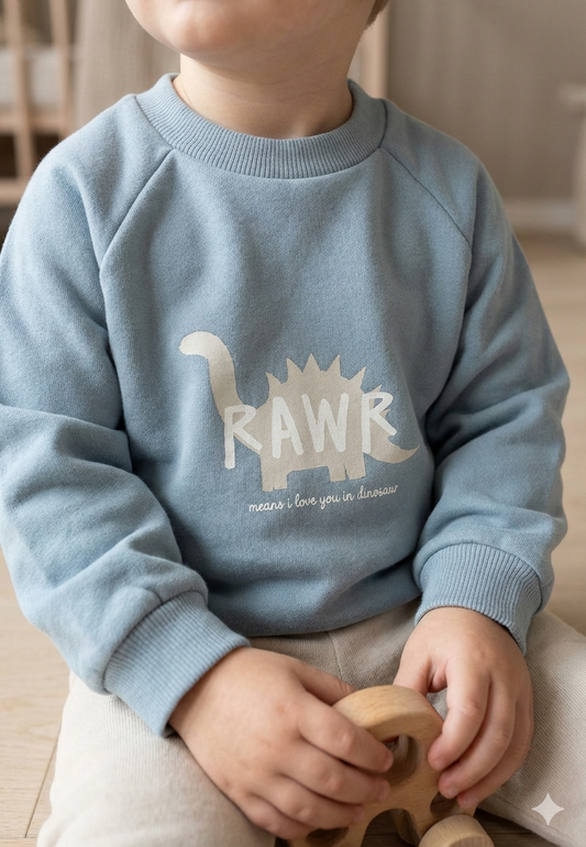 Sweatshirt in hellblau "Dinosaurier"