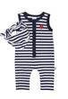 Marineblau gestreift