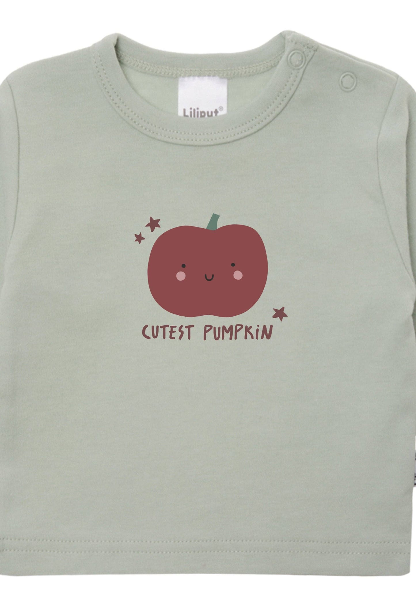 Für kleine Herbst-Fans! Das kuschelige Langarmshirt aus reiner Baumwolle mit niedlichem Kürbis-Print und Schulterknöpfen für einfaches Anziehen.