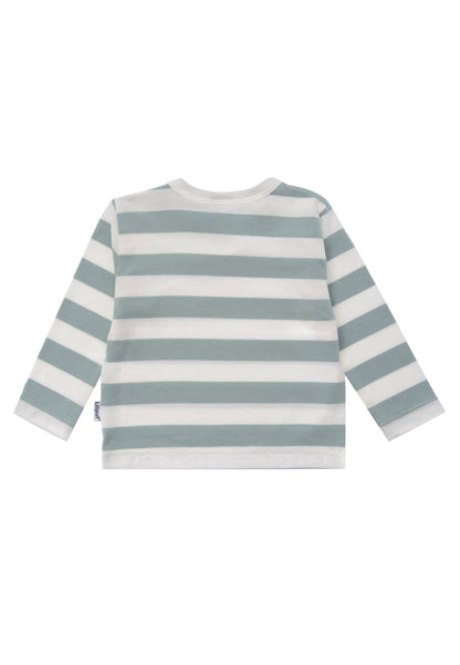 Liliput Langarmshirt mit Blockstreifen – 100% Baumwolle, weich, formstabil & maschinenwaschbar. In schilf & ecru. Größen 50/56–86/92. Jetzt entdecken!