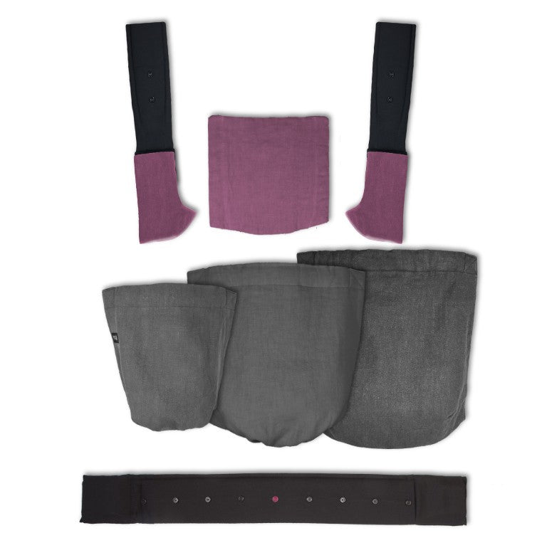 Das Herzstück deiner MaMo Trage! Tausche einfach den Stoffbeutel und behalte das Gurtsystem. Für eine perfekte, ergonomische Passform von Geburt bis ins Kleinkindalter.