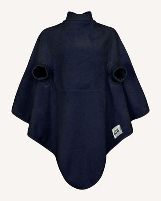 Boo Lätzchen mit Ärmeln Midnight Blue, ausgebreitet von vorn