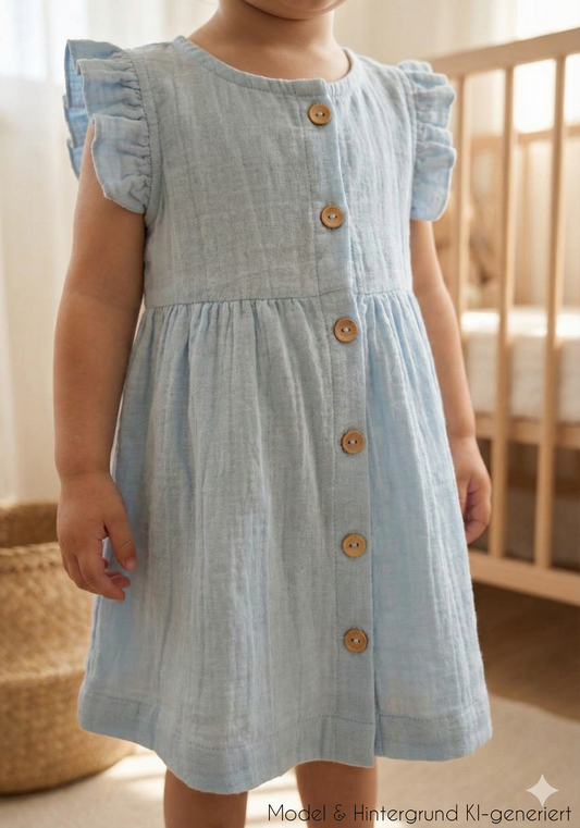 Bügelfrei und wunderbar atmungsaktiv! Das weiche Trägerkleid aus Musselin fällt wunderschön leicht und ist der perfekte Begleiter für den Sommer.