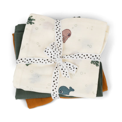Die Alleskönner für den Babyalltag! Die extra weichen, saugstarken Mulltücher (70x70 cm) sind ideal als Spucktuch, Schnuffeltuch oder leichte Decke.