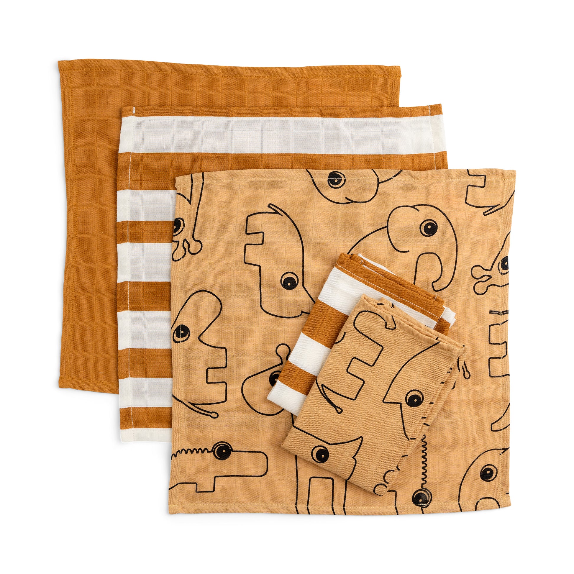 Die Alleskönner für den Babyalltag! Die extra weichen, saugstarken Mulltücher (70x70 cm) sind ideal als Spucktuch, Schnuffeltuch oder leichte Decke.