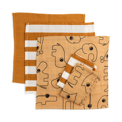 Die Alleskönner für den Babyalltag! Die extra weichen, saugstarken Mulltücher (70x70 cm) sind ideal als Spucktuch, Schnuffeltuch oder leichte Decke.