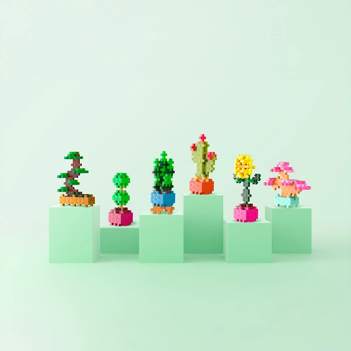 Der pflegeleichteste Zimmergarten! Baue trendige 3D-Pflanzen mit Plus-Plus Steinen. 100% kreativer Spielspaß und ein toller Hingucker für den Schreibtisch.