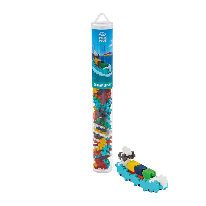 Leinen los für kleine Kapitäne! Das bunte Bauset inklusive Anleitung lässt Kinder ein tolles Frachtschiff bauen und fördert das räumliche Denken.