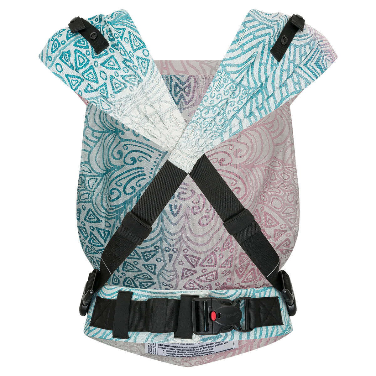 Schluss mit Stress beim Anlegen! Die Primeo Full-Buckle lässt sich bequem voreinstellen und wie ein Rucksack anziehen – perfekt für unruhige Babys.