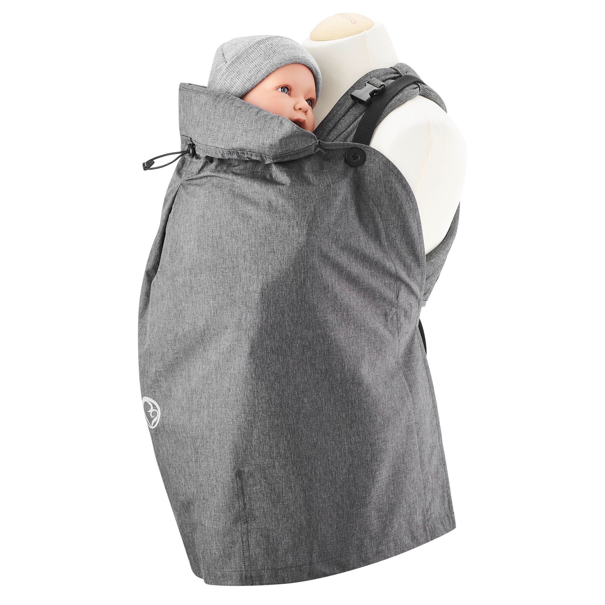Der Regenschirm zum Anziehen! Das ultraleichte, 100% wasserdichte Regencover schützt dein Baby in jeder Trage – klein verpackbar und immer griffbereit.