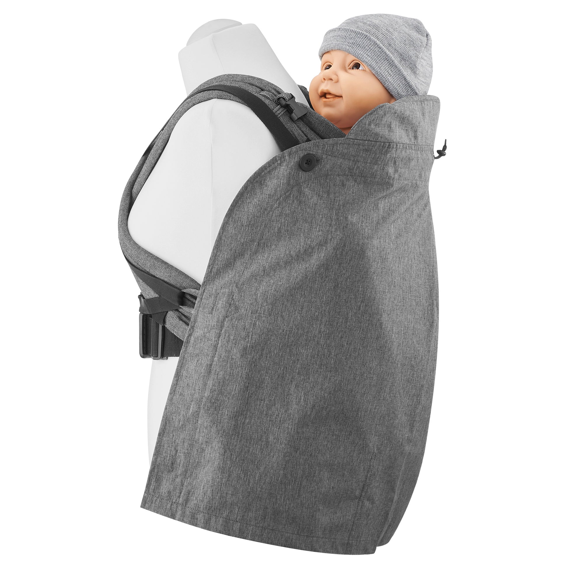 Der Regenschirm zum Anziehen! Das ultraleichte, 100% wasserdichte Regencover schützt dein Baby in jeder Trage – klein verpackbar und immer griffbereit.