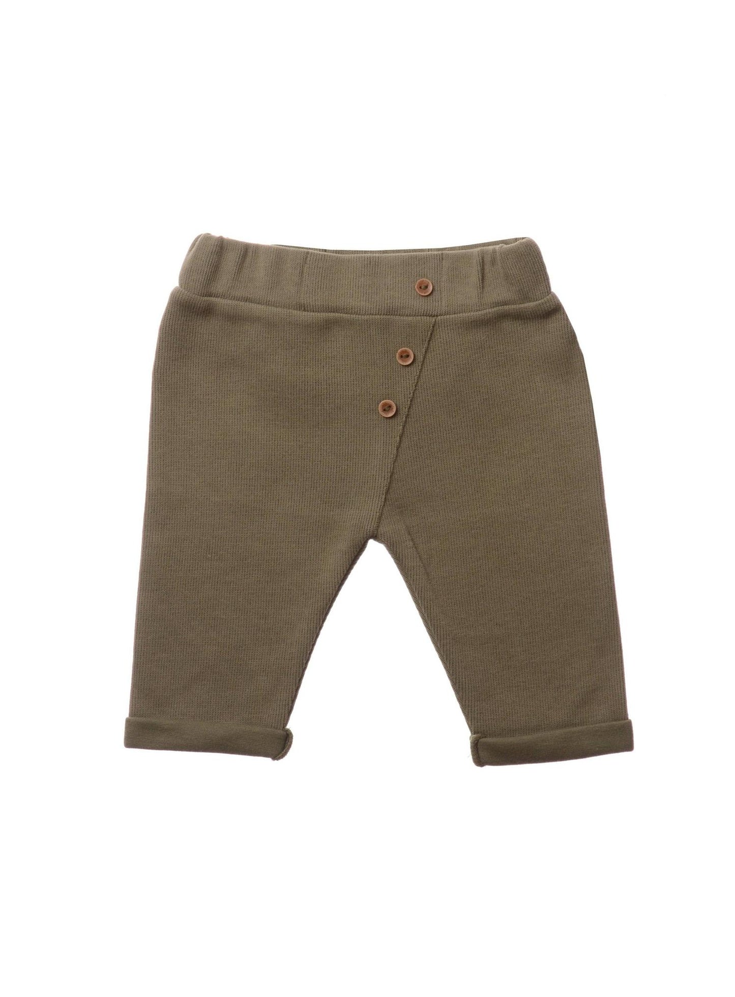 Lässiger Strick-Look für kleine Entdecker! Die bequeme Babyhose aus 100% weicher Baumwolle überzeugt mit Komfortbund und stylischen Zierknöpfen.