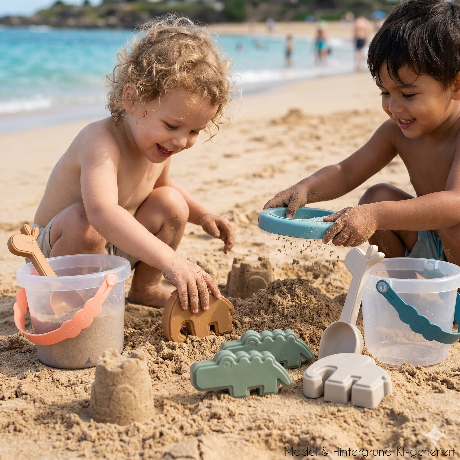 Bereit für die Buddelkiste! Das robuste Sand-Set in dänischem Design hält jedem Strandabenteuer stand und fördert die motorischen Fähigkeiten deines Kindes.