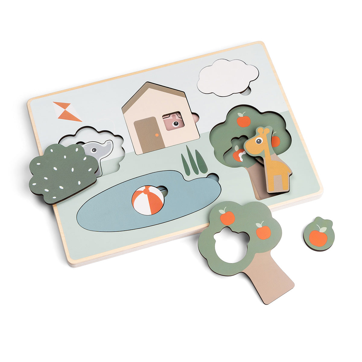 Stapeln, Puzzeln, Entdecken! Das liebevoll gestaltete Holzpuzzle in mehreren Schichten trainiert spielerisch die Feinmotorik und das räumliche Denken.