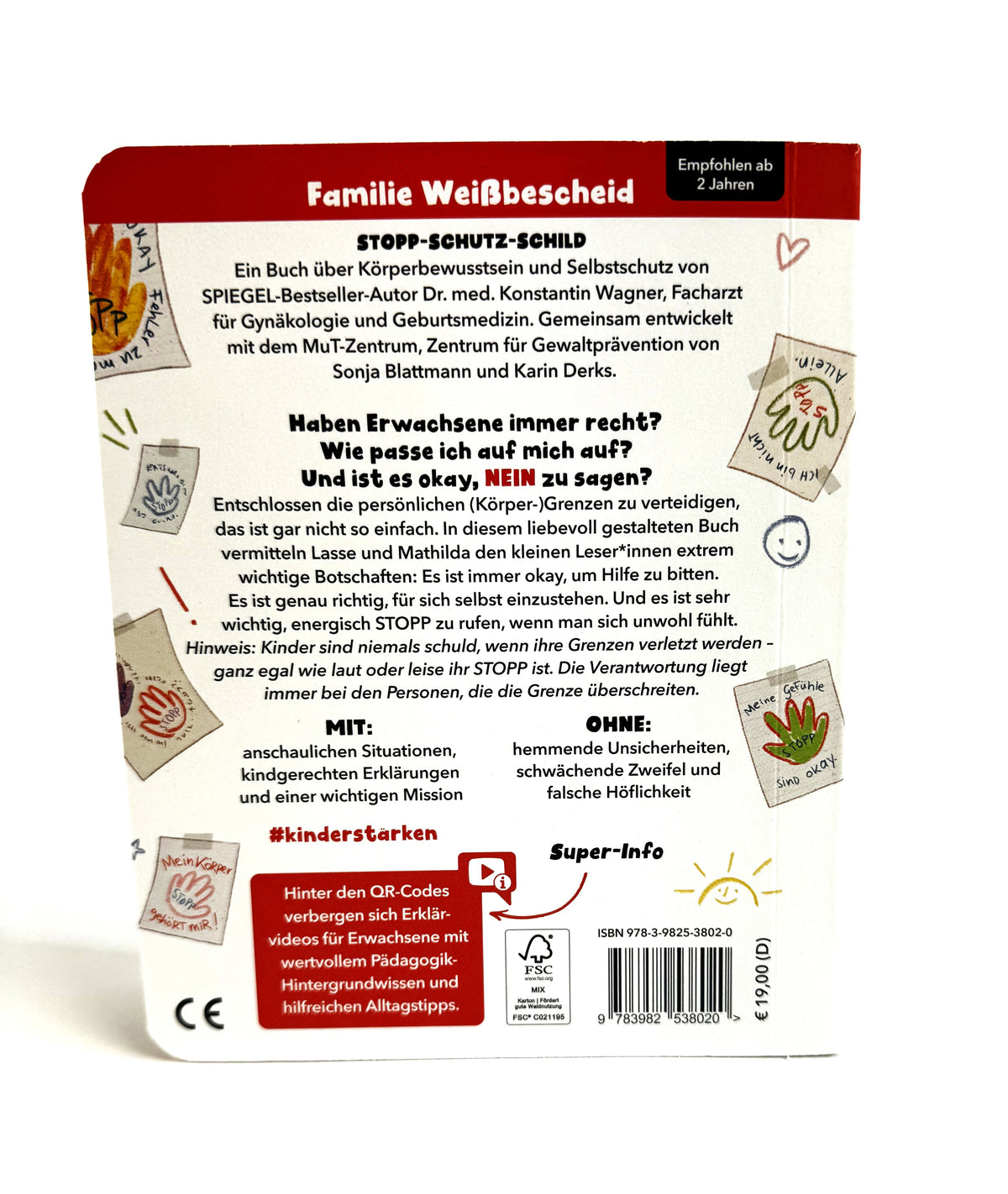 "Stopp Schutzschild" vom Richtig Wissen Verlag – Pappbilderbuch über Körpergrenzen & Selbstbestimmung für Kleinkinder. Mit QR-Codes für Eltern. Jetzt!