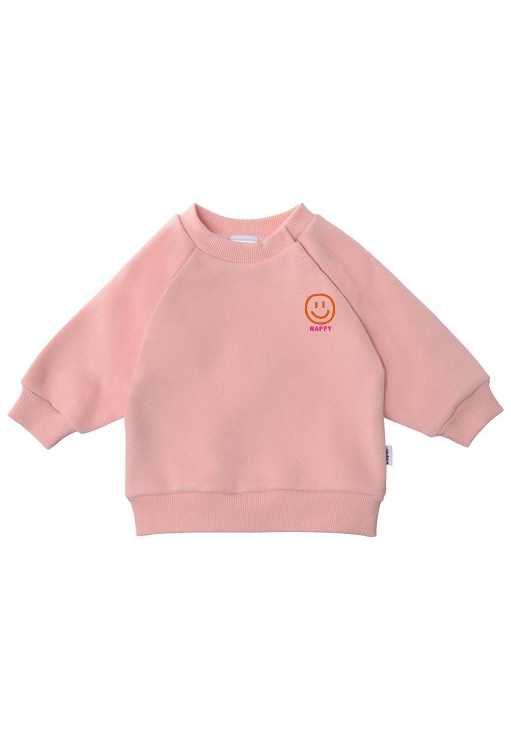 Verbreitet sofort Fröhlichkeit! Das Gute-Laune-Sweatshirt in trendigem Dusty Pink mit Smiley-Print ist innen kuschelweich und ein echter Modetrend.