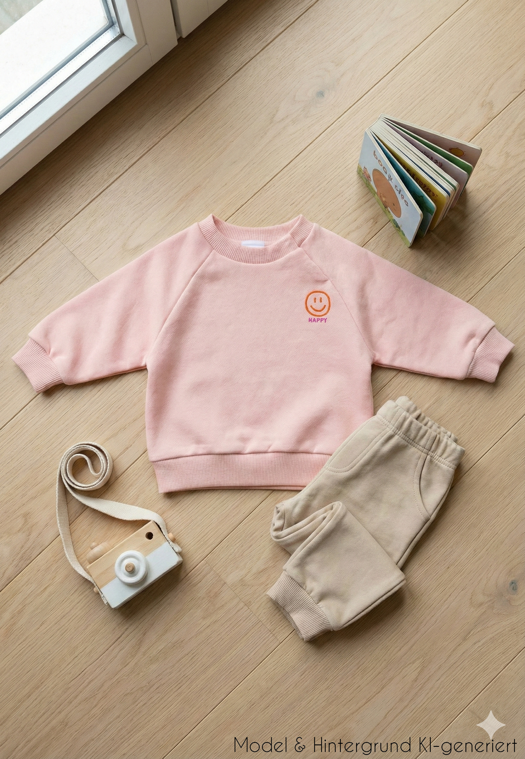 Verbreitet sofort Fröhlichkeit! Das Gute-Laune-Sweatshirt in trendigem Dusty Pink mit Smiley-Print ist innen kuschelweich und ein echter Modetrend.