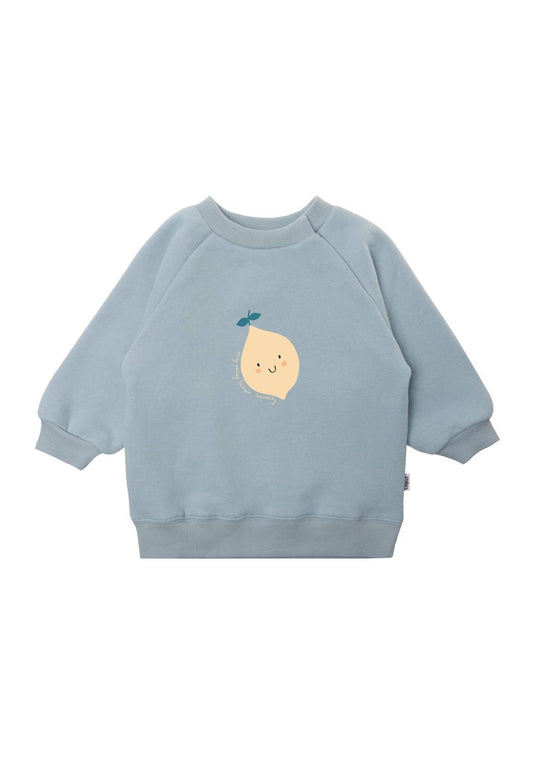 Gute Laune zum Anziehen! Das spritzige hellblaue Sweatshirt mit fröhlichem Zitronen-Print bringt Farbe in graue Tage und ist wunderbar flauschig.