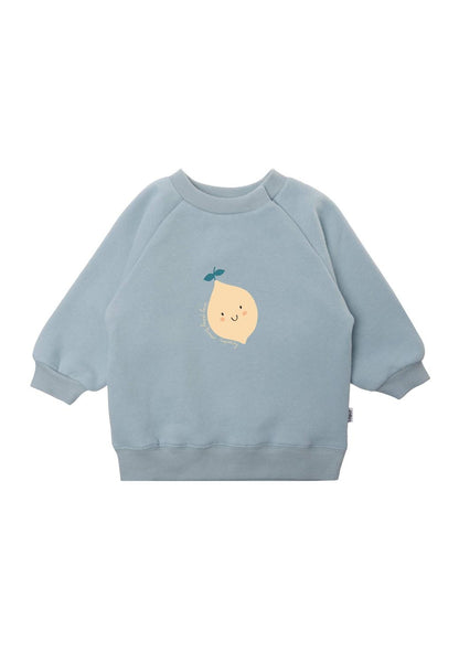 Gute Laune zum Anziehen! Das spritzige hellblaue Sweatshirt mit fröhlichem Zitronen-Print bringt Farbe in graue Tage und ist wunderbar flauschig.