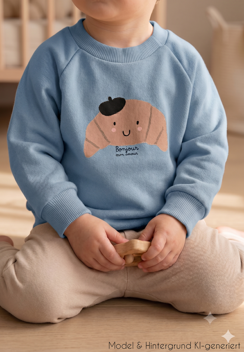 Französischer Chic für die Kleinsten! Das süße Sweatshirt mit Croissant-Print ist butterweich, bequem geschnitten und zum Anbeißen niedlich.