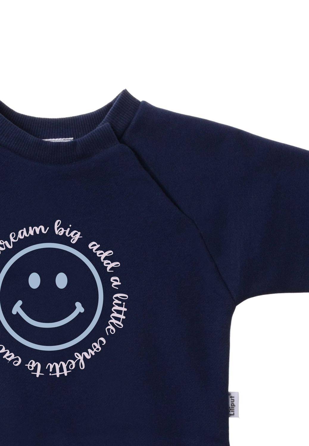 Bring Konfetti in den Alltag! Das dunkelblaue Sweatshirt mit inspirierendem """"Add a little confetti""""-Print steckt voller positiver Energie und wärmt toll.""