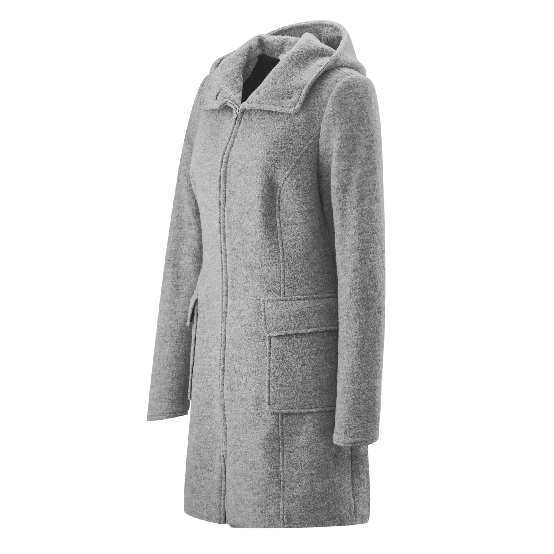 Eleganz trifft Naturfaser. Der edle 4-in-1 Wintermantel aus reinem Wollwalk ist klimaregulierend, schmutzabweisend und wärmt wunderbar beim Babytragen.