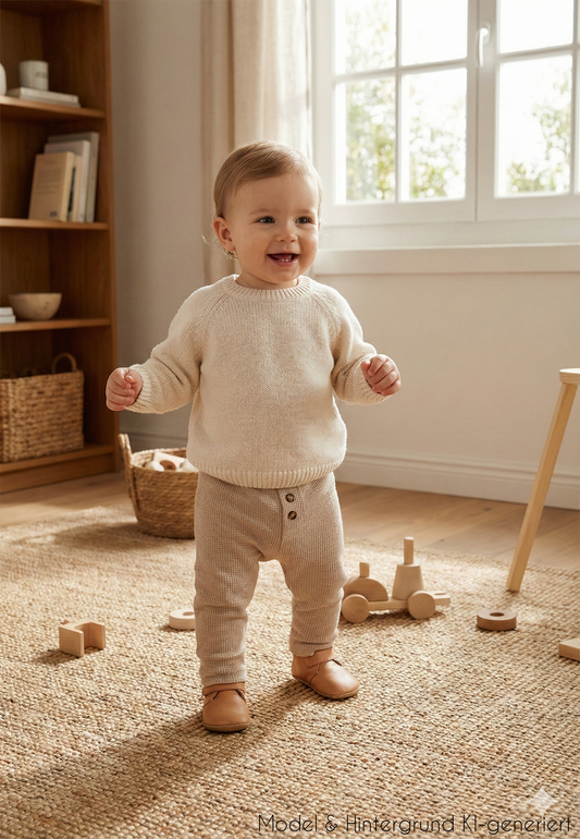 Die ideale Hose für kleine Wirbelwinde! Weicher Waffelpiqué aus 100% Baumwolle ist robust, atmungsaktiv und sitzt dank Komfortbund einfach perfekt.