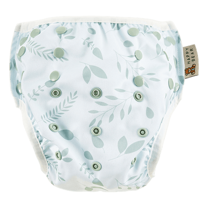 Auslaufsicherer Badespaß! Die nachhaltige Schwimmwindel wächst dank praktischer Druckknöpfe von 0 bis 3 Jahren einfach mit deinem Baby mit.