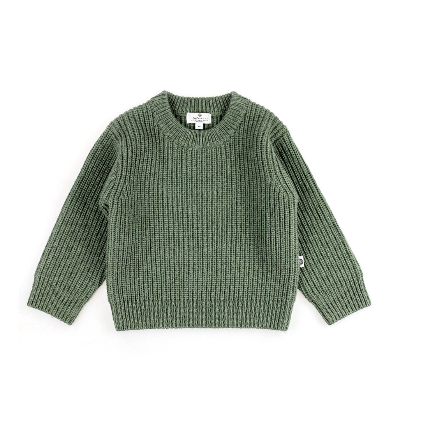 Gestrickter Baby-Pullover aus Merinowolle