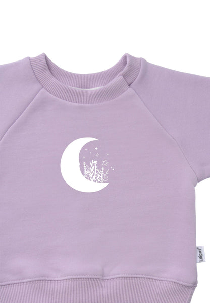 Sweatshirt in flieder mit Print "Mond"